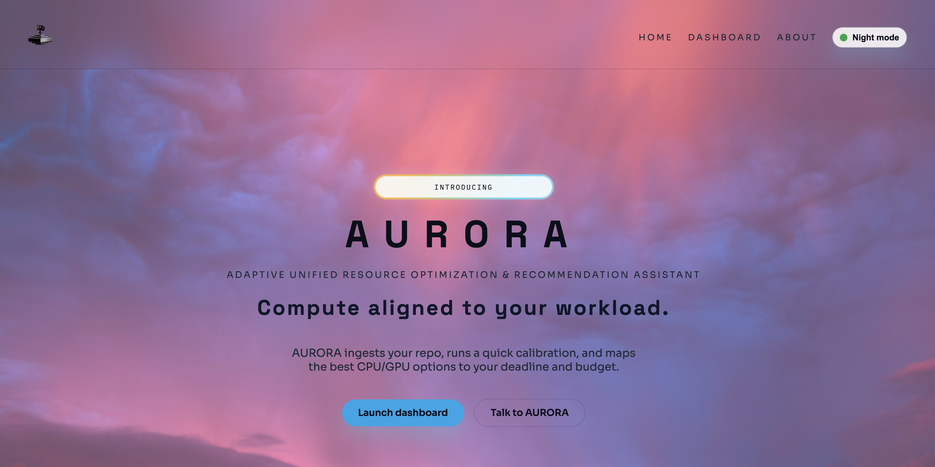 AURORA compute recommendation